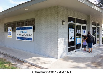 Houston, Texas - September 11, 2017: A State Of Texas/FEMA Disaster Recovery Center At The Bayland Community Center (Harris County) Staffed With Recovery Specialists From FEMA,SBA, And State Agencies