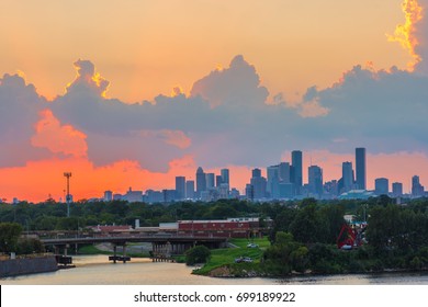 Houston, Texas Skyline From Port