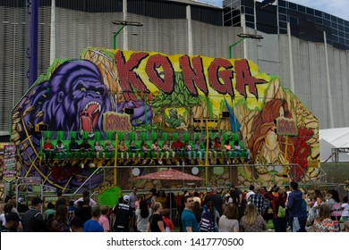 Houston, Texas / United States - 3-14-2019: Konga Lift Ride At The 2019 Houston Livestock Show And Rodeo