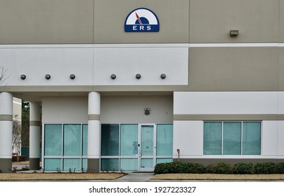 Houston, Texas USA 02-28-2021: ERS Office Building Exterior In Houston, TX. Elevator Repair Service Is A Family Owned Business Established In 1984.