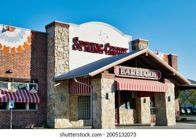 Houston, Texas USA 03-26-2021: Spring Creek Barbecue Building Exterior In Houston, TX. Part Of Carroll Family Restaurants Chain.