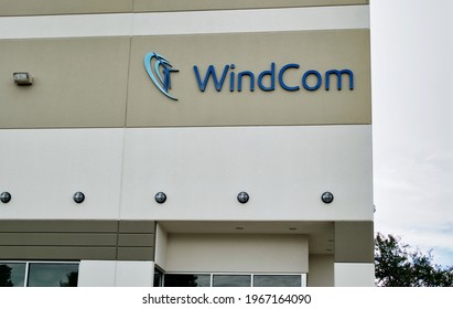 Houston, Texas USA 04-18-2021: WindCom Office Building Exterior In Houston, TX. Wind Turbine Blade Service Repair Company Founded In 2006.