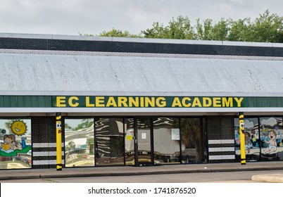 Houston, Texas USA 05-21-2020: EC Learning Academy Building Exterior In Houston, TX. Daycare Center For Toddlers, Infants, Pre-k And School Children.