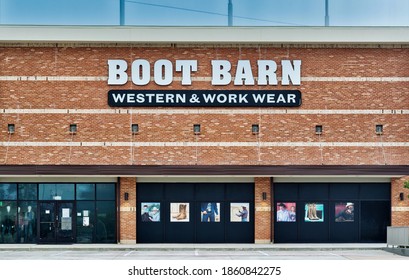 Houston, Texas USA 11-20-2020: Boot Barn Storefront Exterior In Houston, TX. US Business Selling Country And Western Footwear And Clothing.