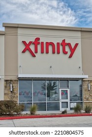 Houston, Texas USA 12-03-2021: Comcast Xfinity Business Exterior In Houston, TX. Telecommunications Business Established In 1981.