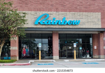 Houston, Texas USA 12-03-2021: Rainbow Storefront Exterior In Houston, TX. American Retail Apparel Chain Store Founded In 1935.