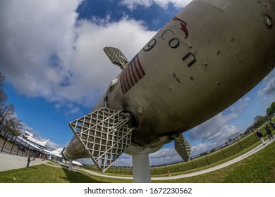 Houston, Texas, USA 
3-12-2020
SpaceX Falcon 9 Rocket First Stage.
On Display At Space Center Houston.
Used On Missions CRS 11 And 13.