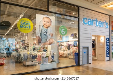 Houston, Texas, USA - February 25, 2022: Carter's store in a shopping mall. Stuart A. Carter's, Inc. is a major American designer and marketer of children's apparel.