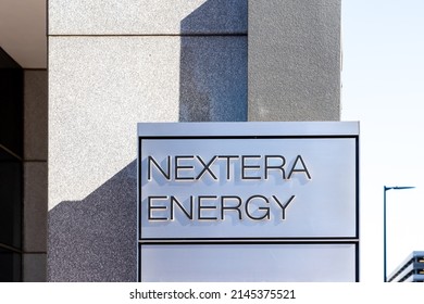 Houston, Texas, USA - February 27, 2022: NextEra Energy Sign Is Seen At Its Office Building In Houston, Texas, USA. NextEra Energy, Inc. Is An American Energy Company. Editorial Use Only.