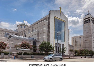 HOUSTON, TEXAS, USA - JULY 11, 2013: Co-Cathedral Of The Sacred Heart In Houston.