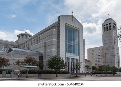 HOUSTON, TEXAS, USA - JULY 11, 2013: Co-Cathedral Of The Sacred Heart In Houston.