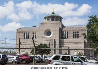 HOUSTON, TEXAS, USA - JULY 11, 2013: Co-Cathedral Of The Sacred Heart In Houston.