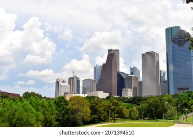 Houston, TX Skyline From Buffalo Bayou Park.