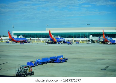 Houston, TX /USA - 11 16 2015: Southwest Airline At Houston Hobby Airport 