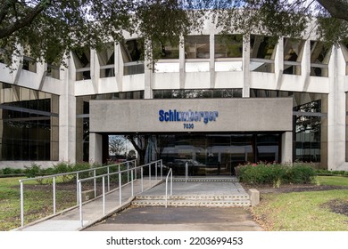 Houston, TX, USA - February 15, 2022: Schlumberger Executive Office In Houston, TX, USA. Schlumberger Limited Is An Oilfield Services Company. 