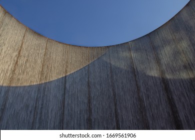 Houston, TX / USA - July 25, 2018: Waterfalls Of The Williams Tower Water Wall