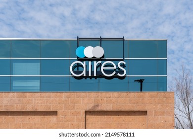 Houston, TX, USA - March 2, 2022: Aires Sign On Its Office Building In  Houston, TX, USA. Aires Relocation Delivers Global And Domestic Relocation Solutions And Mobility Program Management.