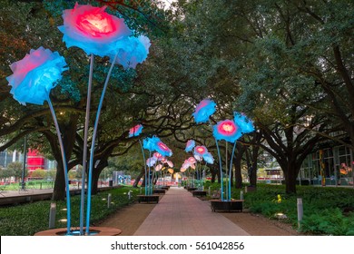 Houston, TX USA - NOV 11 : Discovery Green Park In Downtown Houston Texas  On November 17, 2016.