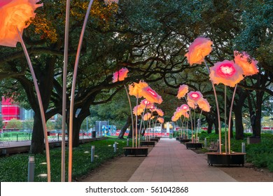 Houston, TX USA - NOV 11 : Discovery Green Park In Downtown Houston Texas  On November 17, 2016.