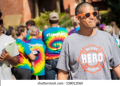 HOUSTON, TX USA NOVEMBER 12, 2016: A Participant In The 2016 Boot Walk To End Cancer Held By The University Of Texas MD Anderson Cancer Center

