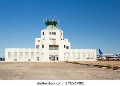 Houston TX/USA - May 2020: Built In 1940, The Art Deco William P Hobby Airport Terminal Building Now Serves As An Aviation Museum