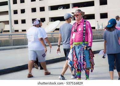 HOUSTON, TX/USA  NOVEMBER 12, 2016: A Participant In The 2016 Boot Walk To End Cancer Held By The University Of Texas MD Anderson Cancer Center