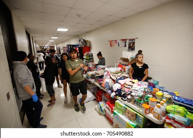 HOUSTON, USA ON 20 AUGUST 2017: Lonestar College North Harris become shelter after Harvey hurricane , in Texas, USA