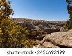 Hovenweep National Monument in Utah. Square Tower ancestral Puebloan village of dwellings along the Little Ruin Canyon. Twin Towers, Eroded Boulder House, Rim Rock House. 