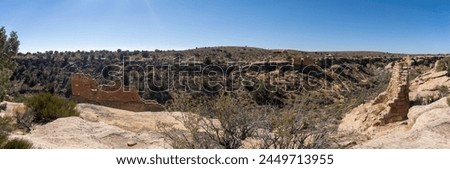 Hovenweep National Monument in Utah. Square Tower ancestral Puebloan village of dwellings along the Little Ruin Canyon.Stronghold House, Twin Towers, Eroded Boulder House, Rim Rock House, Tower Point