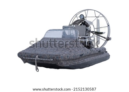 Hovercraft - Air-cushion boat isolated on white