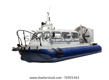 Hovercraft - Air-cushion boat isolated on white