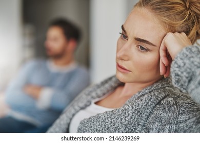 How Do I Get My Marriage Back On Track. Cropped Shot Of An Unhappy Young Couple After A Fight At Home.