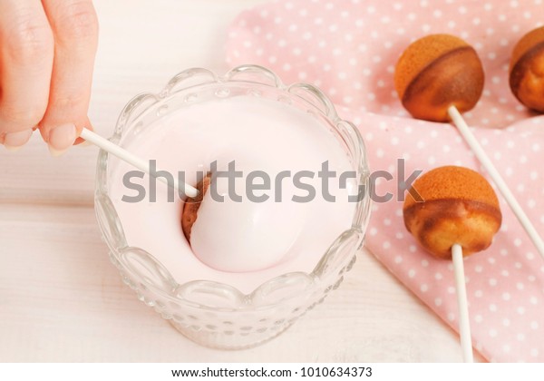 How Make Cake Pops Step By Food And Drink Stock Image 1010634373