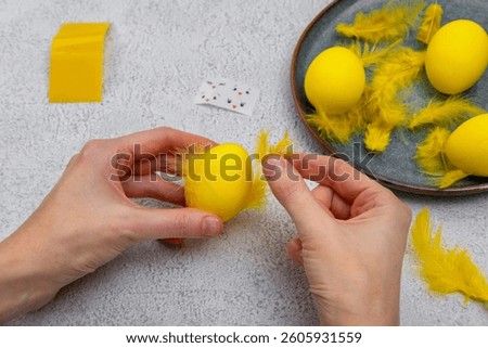 How to make a chick from eggs for Easter decor. Handmade decoration Easter egg chick. Step by step instructions. Children DIY concept. Step 10