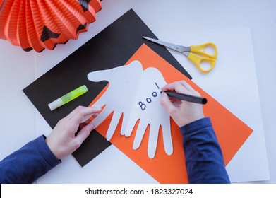 How Make Paper Ghost Halloween Greetings Stock Photo 1823327024 ...