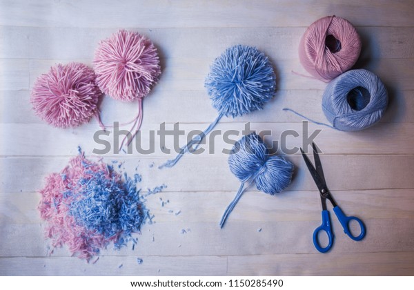 How Make Pompoms Making Pompoms Handmade Stock Photo Edit Now