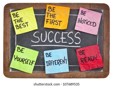cómo lograr un concepto exitoso en una pizarra: ser el primero, el mejor, el diferente, uno mismo, notado, listo