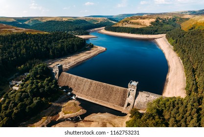 Howden Dam in the Peak District, during the summer 2018 heatwave in the UK.