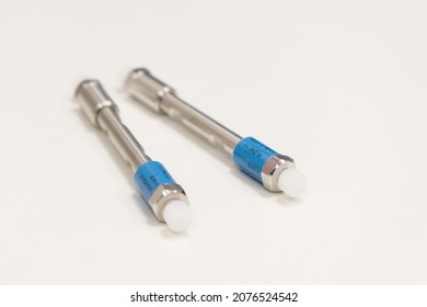 HPLC 50 Mm Columns On The Table In The Laboratory. Fast High Performance Liquid Chromatography Analysis In A Chemical And Microbiological Laboratory. Clinical, Toxicological And Forensic Analysis. 