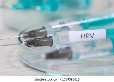 Hpv Vaccination Syringe Background