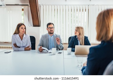 HR Department Interview A Young Female Applicant.