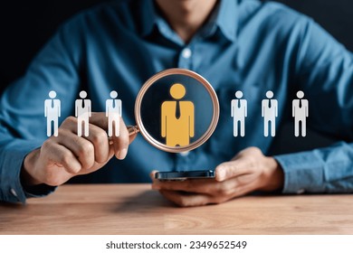 HR or Hiring Human Resources. Selective new career recruitment sites. recruiting with online technology. unemployment finding job search for resume register job interview, find your career - Shutterstock ID 2349652549