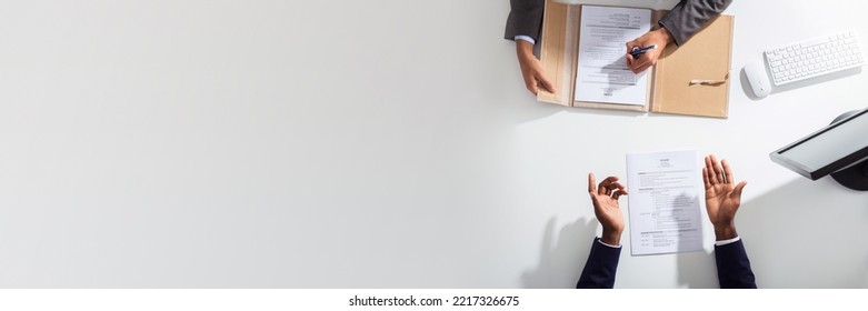 HR Interview Top View. African American Man - Shutterstock ID 2217326675