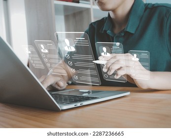 HR Management Human Resources Department who are recruiting candidates or searching for employees who have passed the assessment test Job promotion within the team - Shutterstock ID 2287236665