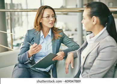 Hr manager asking questions to female candidate - Shutterstock ID 409047889