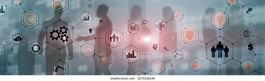 HR Mixed Media. Human Resources Employment Teamwork Business Conference Concept. - Shutterstock ID 1875556144