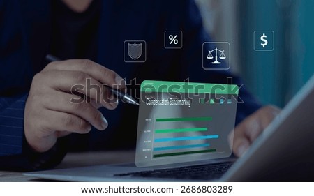 HR professional uses a virtual interface for compensation benchmarking, analyzing salary data against the market rate to ensure fair pay and competitive employee benefits.
