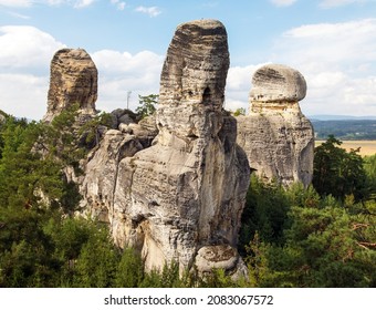 Hruboskalske skalni mesto rock panorama, sandstone rock city, Cesky raj, czech or Bohemian paradise, Czech Republic - Shutterstock ID 2083067572