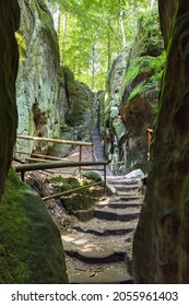 Hruboskalske skalni mesto, sandstone rock city, rock passage, Cesky raj, czech or Bohemian paradise, Czech Republic - Shutterstock ID 2055961403