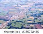 The HS2 railway route under construction to link London the the West Midlands. You can see the route being prepared across the land.